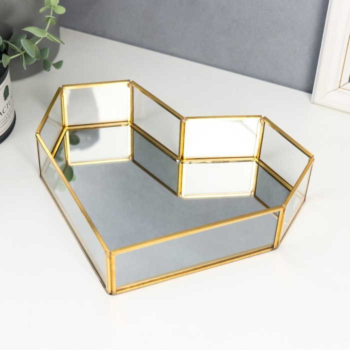 

Подставка интерьерная стекло с зеркалом Сердце 5,5x20,5x25,5 см