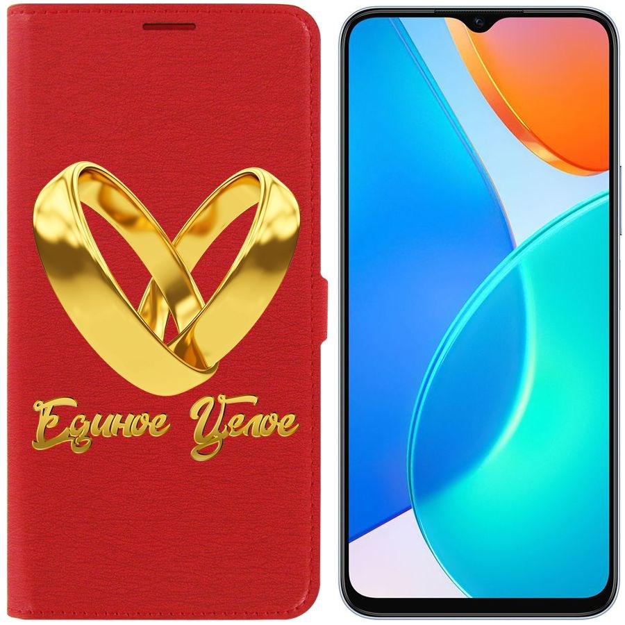 

Чехол-книжка Eco Book для Honor X6 Единое целое, Красный