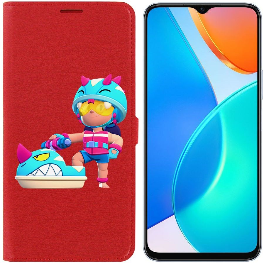 

Чехол-книжка Eco Book для Honor X6 Brawl Stars-Аквабайкер Джеки