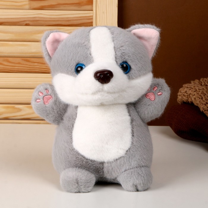 Мягкая игрушка Собака, 24 см, цвет серый игрушка на панель авто собака на подушке серый окрас