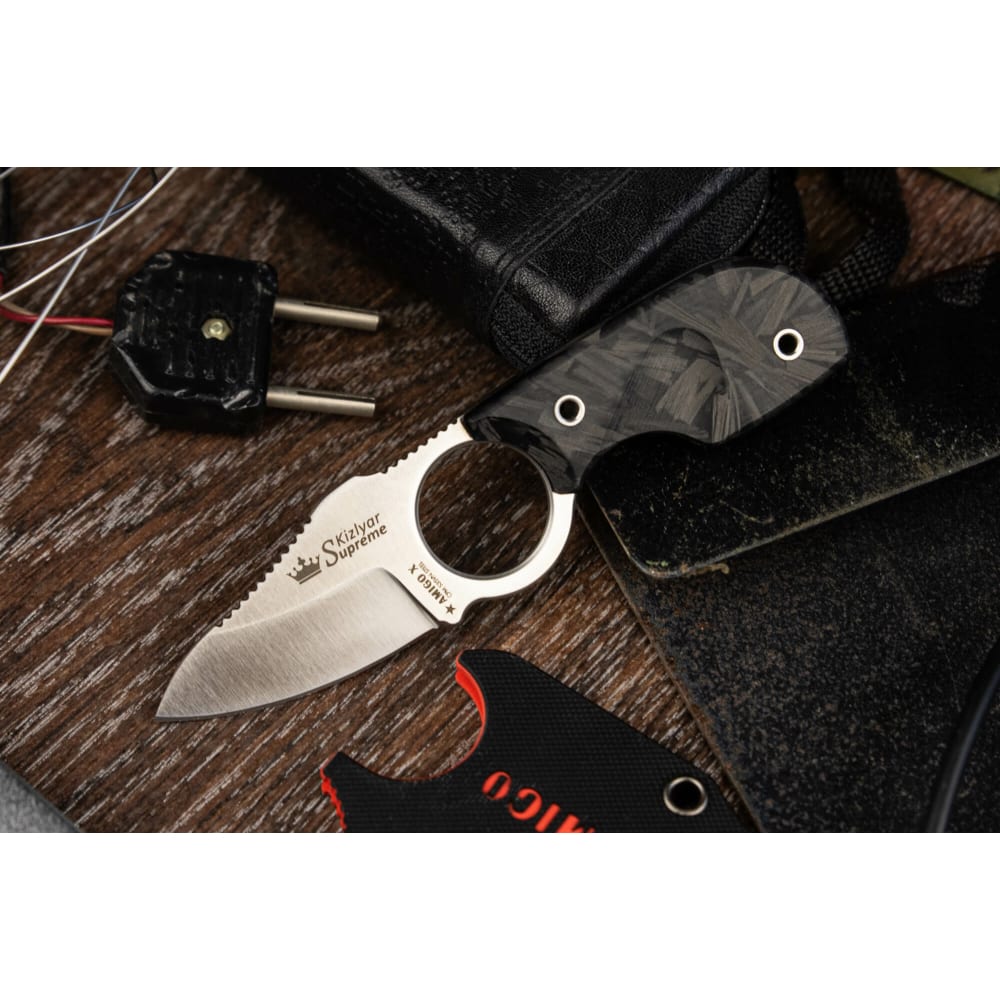 

Kizlyar Supreme Туристический нож Amigo X сталь CPM S35VN Satin рукоять из карбона 4650065, Черный, Amigo X