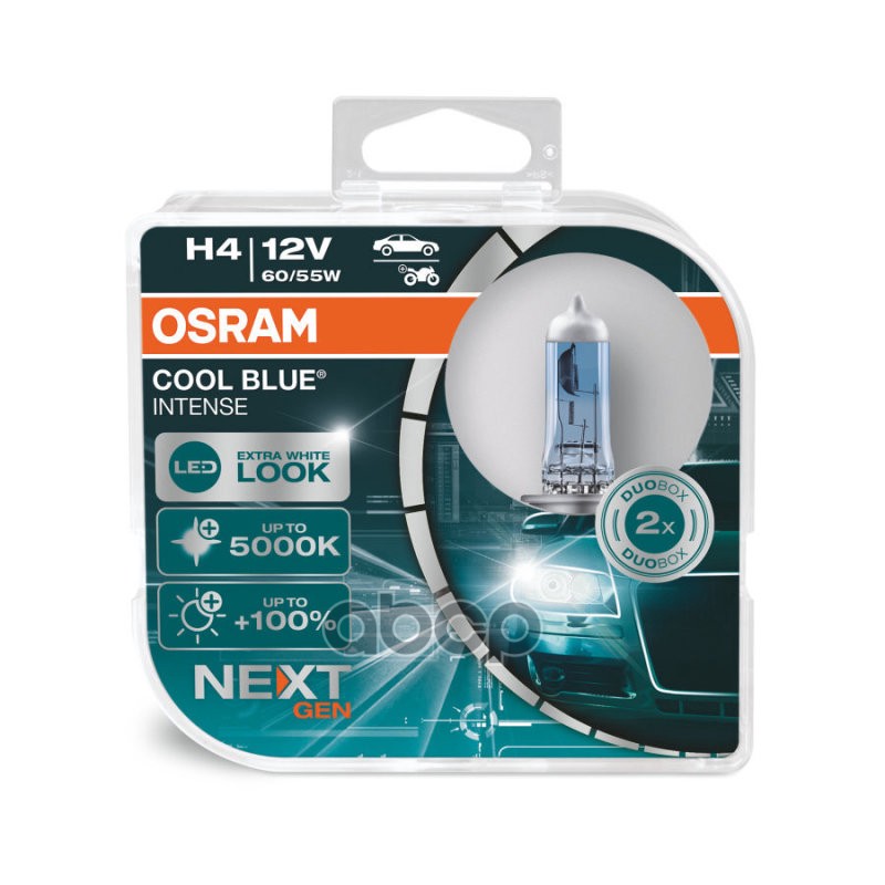 

OSRAM Комплект ламп H4 12V 6055W P43t COOL BLUE INTENSE (next generation) 5000К 2шт OSRAM