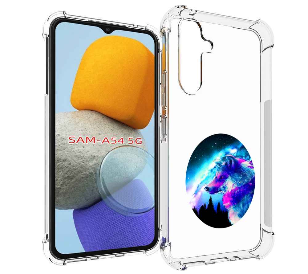 

Чехол MyPads голубой волк для Samsung Galaxy A54, Tocco