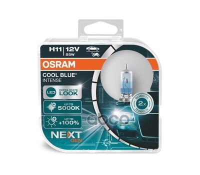 

OSRAM Комплект ламп H11 12V 55W PGJ19-2 COOL BLUE INTENSE (next generation) 5000К OSRAM 64