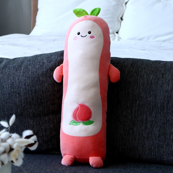 Мягкая игрушка-подушка Персик, 65 см, цвет розовый