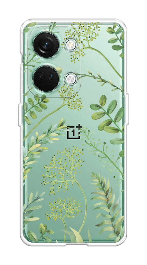 

Чехол на OnePlus Nord 3 "Green Leaves", Зеленый;прозрачный, 154050-1