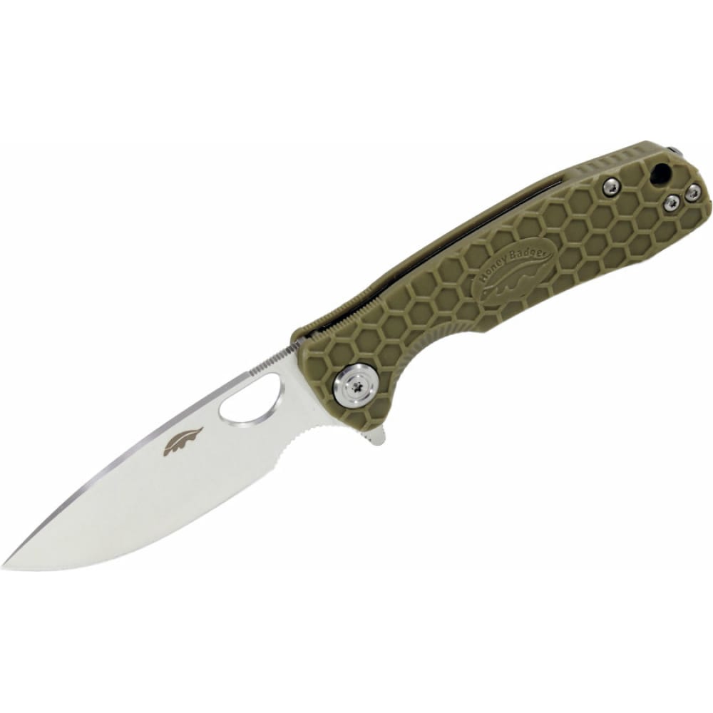 Honey Badger Нож Flipper L с зелёной рукоятью HB1003