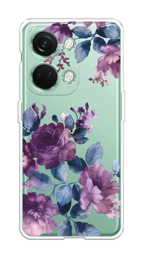 

Чехол на OnePlus Nord 3 "Purple Blossoms", Синий;фиолетовый, 154050-1