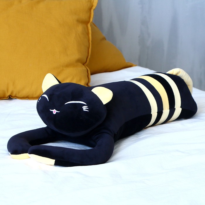 

Мягкая игрушка-подушка Кот, 70 см, цвет черно-желтый, Черный