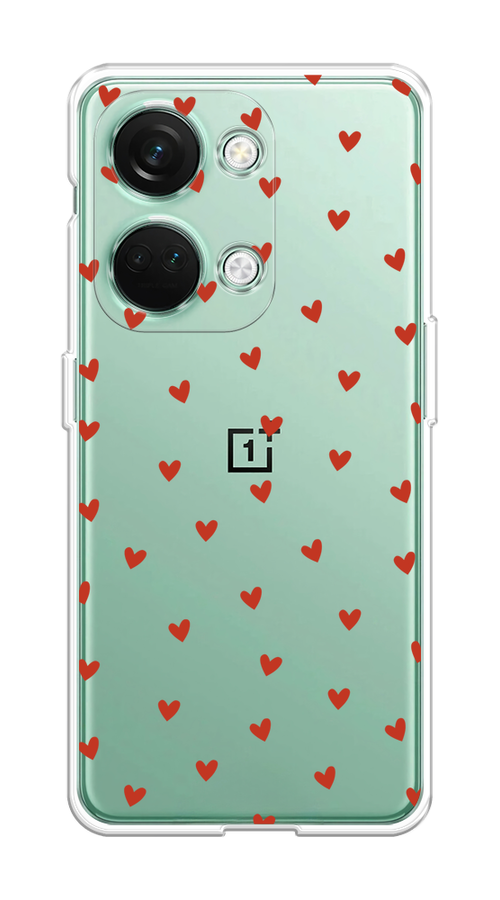 

Чехол на OnePlus Nord 3 "Red hearts", Красный;прозрачный, 154050-1