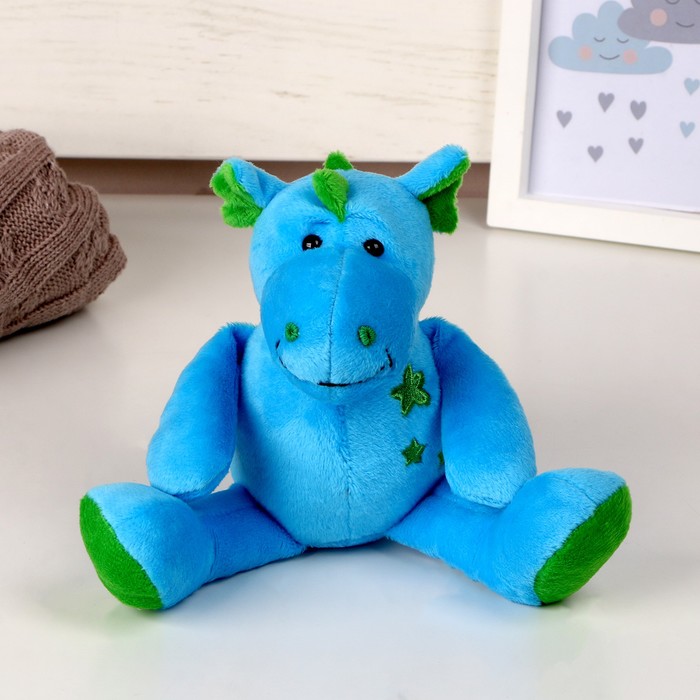 Мягкая игрушка Дракоша со звездами, 14 см, цвет голубой