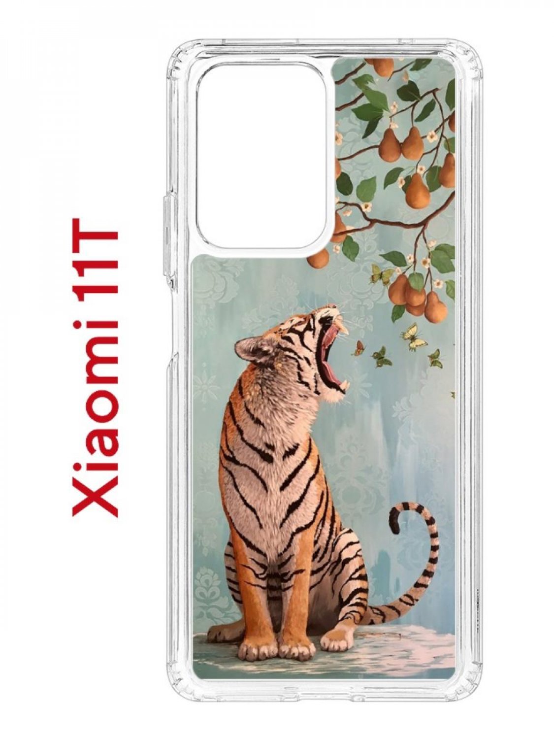 Чехол на Xiaomi 11T/11T Pro Kruche Print Тигр под деревом,противоударный бампер с принтом