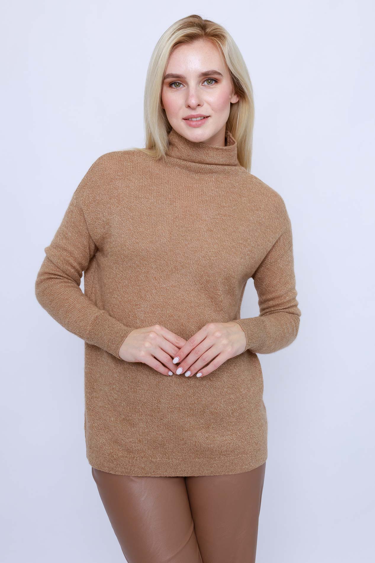 Водолазка женская WoolSpirit by Khan. Cashmere jskfd коричневая 52 RU