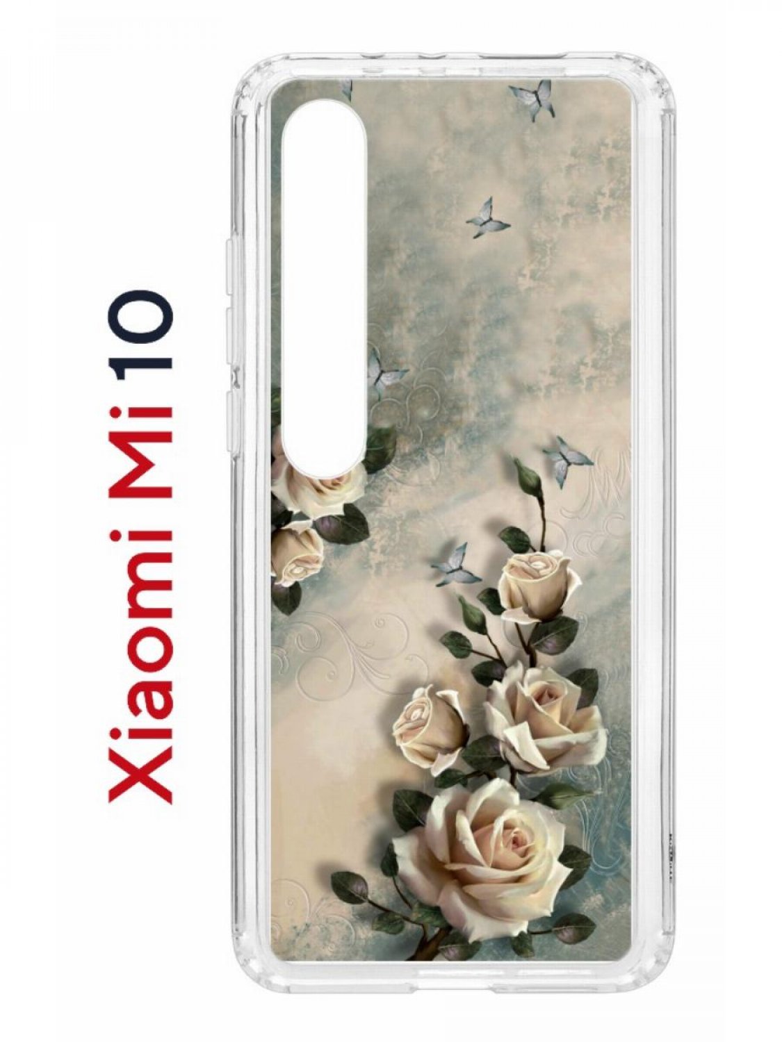 

Чехол на Xiaomi Mi 10/Mi 10 Pro Kruche Print Белая роза,противоударный бампер с принтом, Прозрачный;бежевый;зеленый;голубой, Ксиоми Ми 10, Ми 10 Про