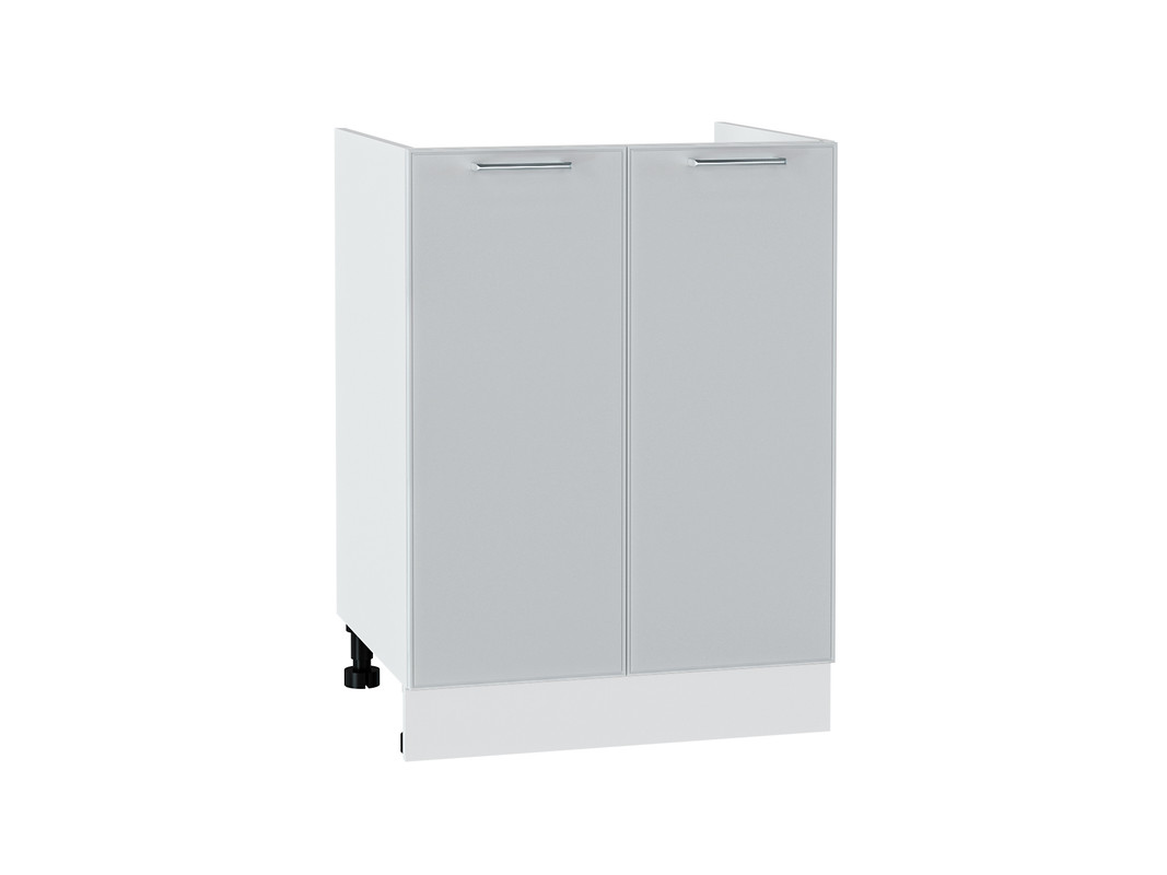 

Напольный шкаф под мойку 600 с 2 дверцами МС МЕМФИС Сурская МДФ Белый/Атласный серый Ф40, Белый;серый, Мемфис