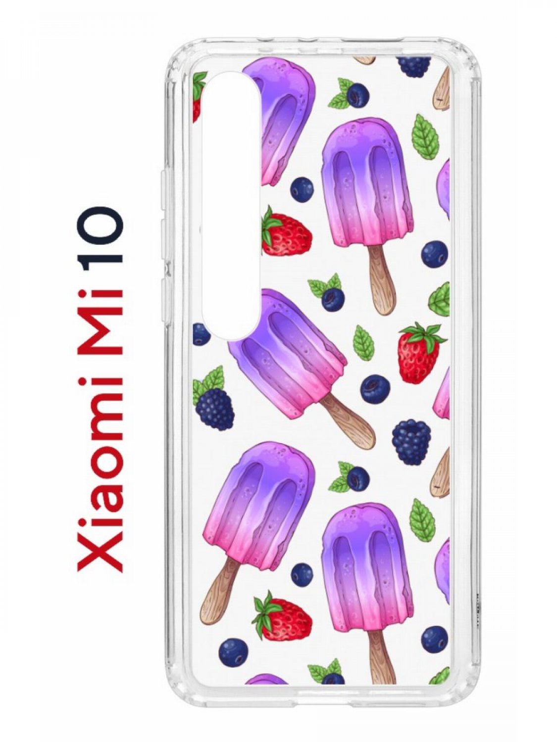 фото Чехол на xiaomi mi 10/mi 10 pro kruche print ice cream,противоударный бампер с принтом кruче