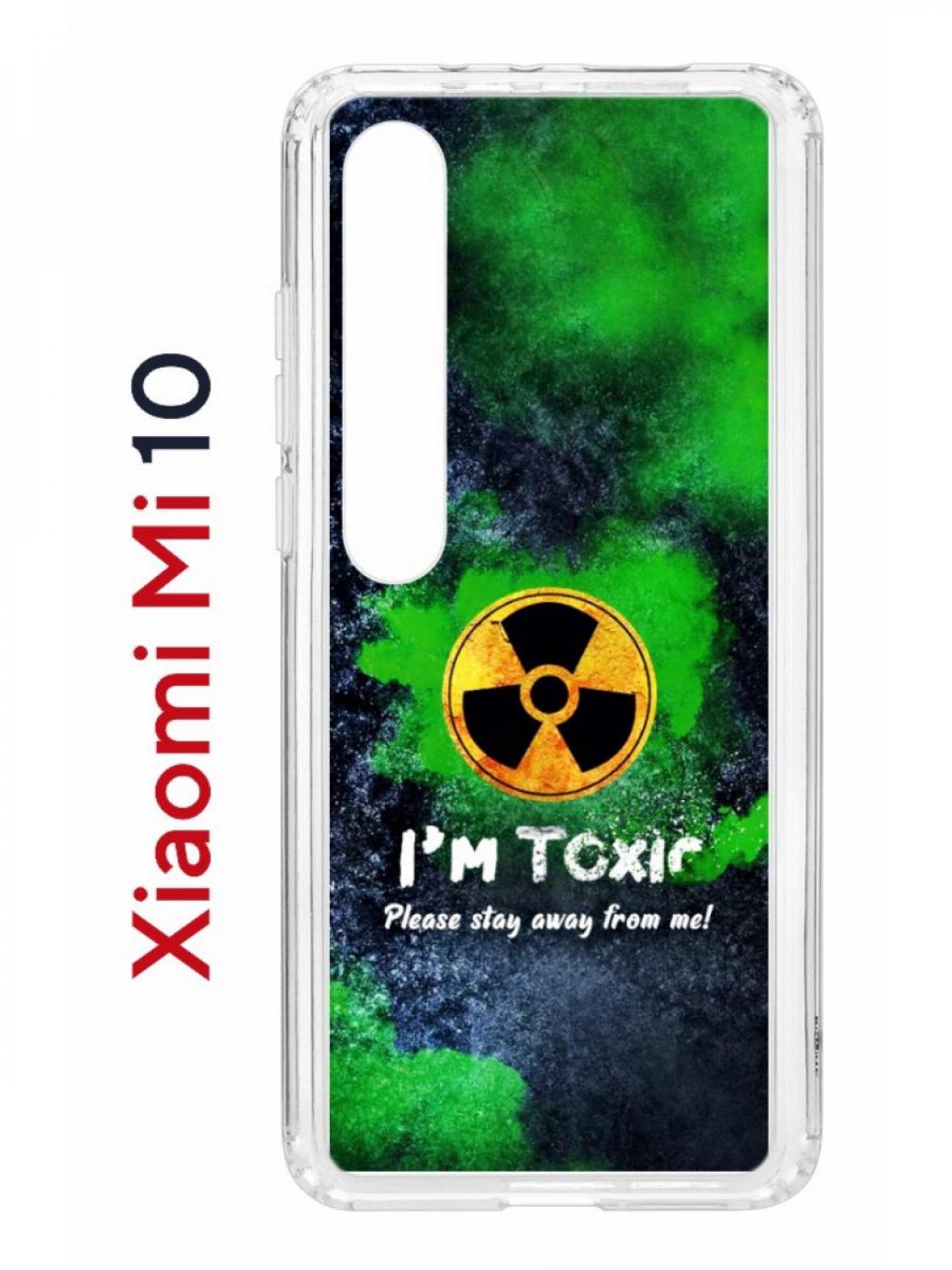 фото Чехол на xiaomi mi 10/mi 10 pro kruche print toxic,противоударный бампер,с защитой камеры кruче