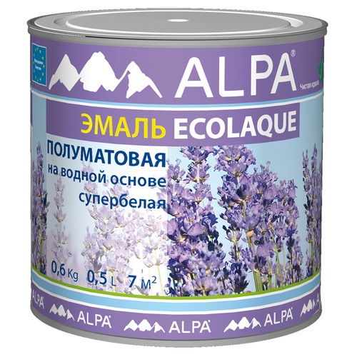 Эмаль универсальная Alpa Ecolaque полуматовый 05 л 940₽