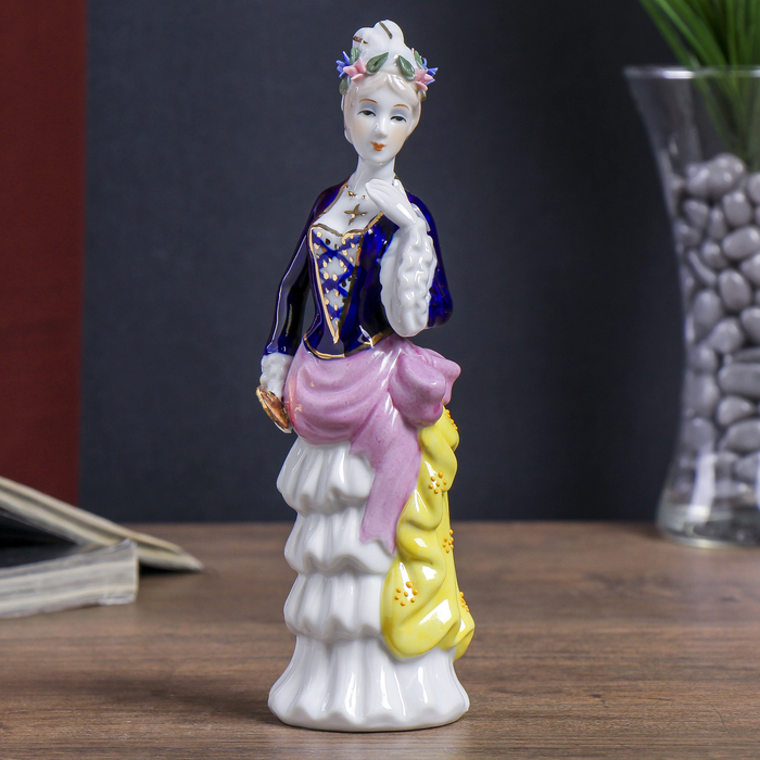 фото Сувенир керамика "леди в платье каскадом" 20х7х6 см nobrand