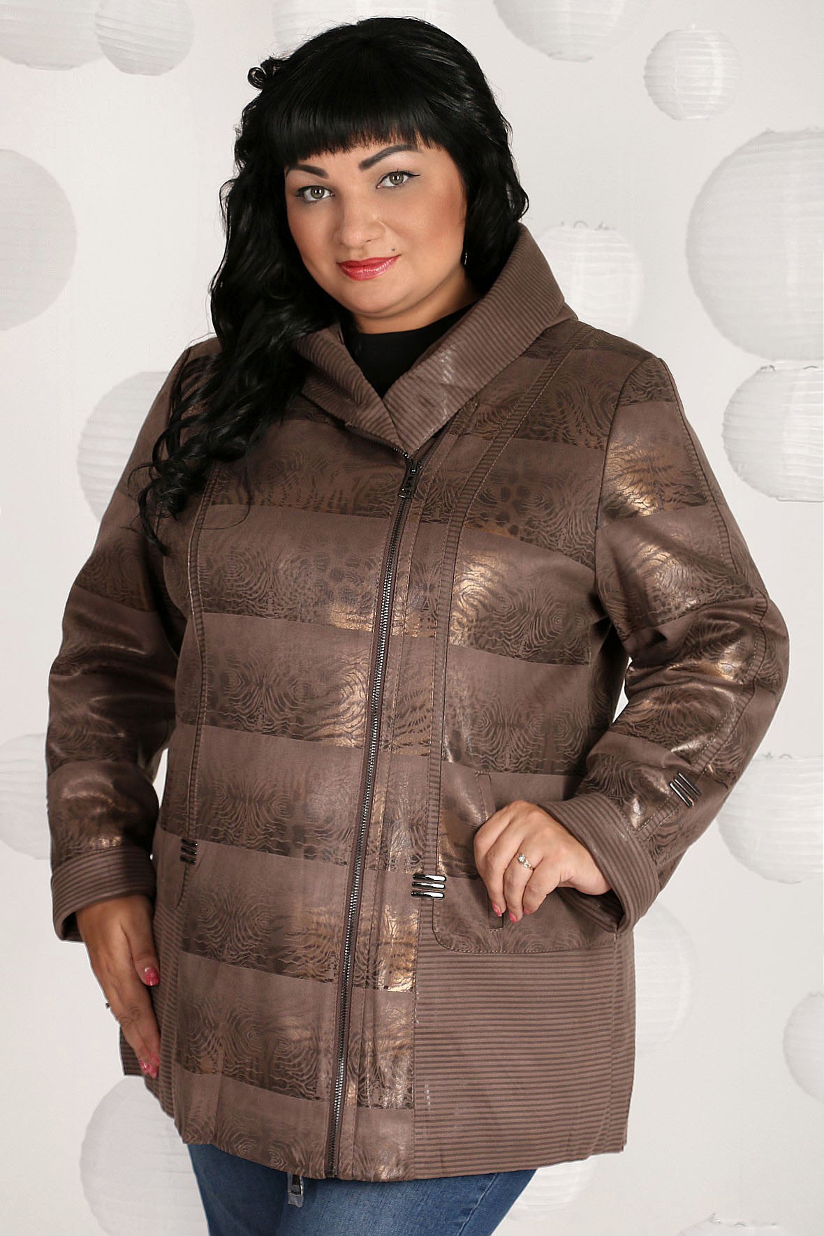 

Кожаная куртка женская AlmondShop 026 1711.1.С1 коричневая 68 RU, Коричневый, 026 1711.1.С1