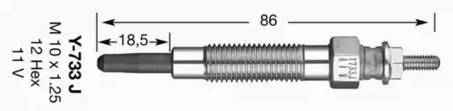 

Свеча накаливания NO. 13 Y-733J NGK 6592