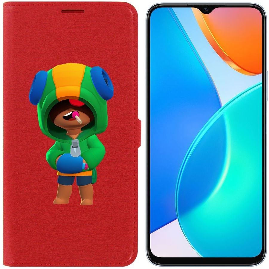 

Чехол-книжка Eco Book для Honor X6 Brawl Stars-Леон