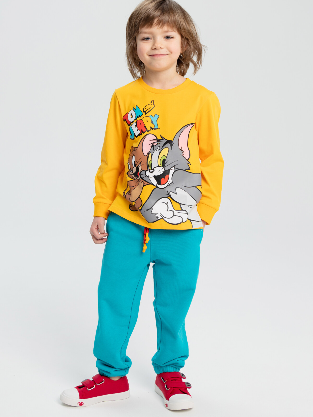 

Лонгслив детский PlayToday Kids 12332068, желтый, разноцветный, 116, 12332068
