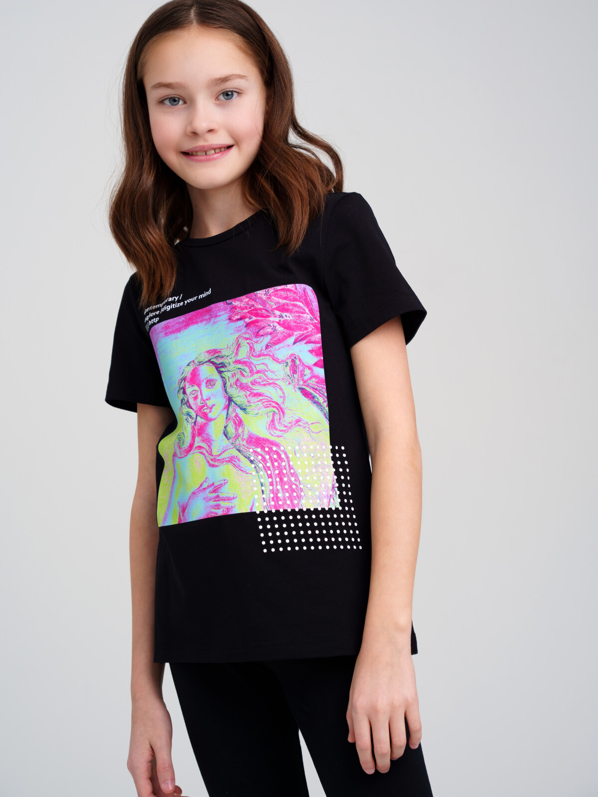 

Футболка детская PlayToday Tween 12321014, черный, разноцветный, 140, 12321014