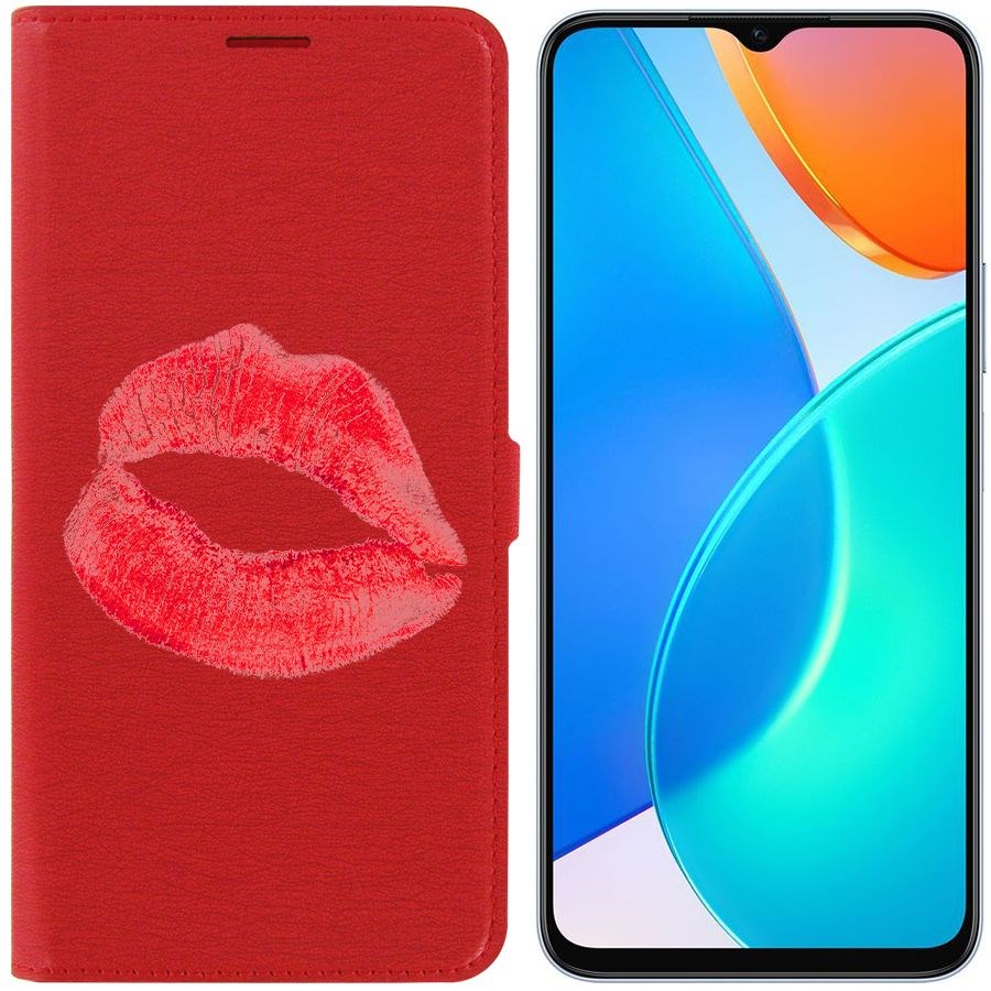

Чехол-книжка Eco Book для Honor X6 След помады, Красный