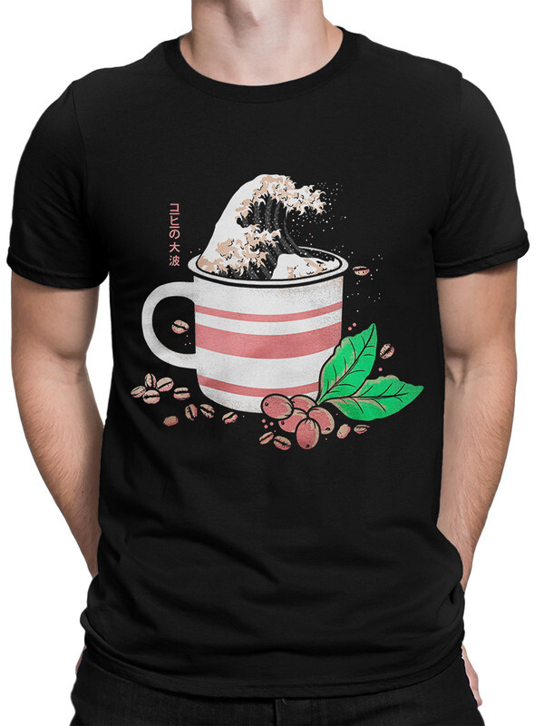 

Футболка мужская Design Heroes Кофейная волна черная L, Кофейная волна