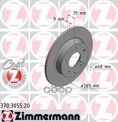 

Тормозной диск ZIMMERMANN комплект 1 шт. 370305520