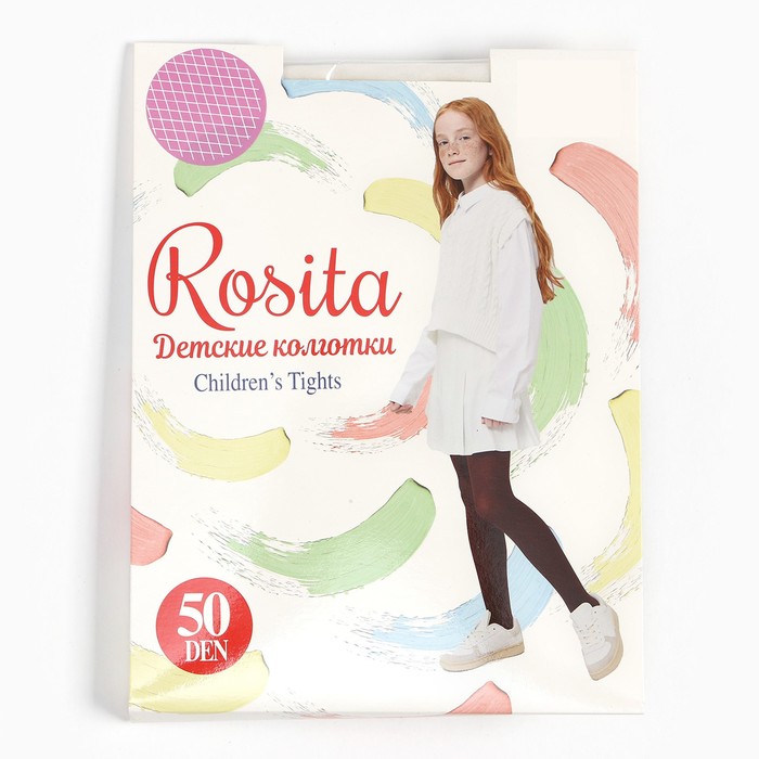 

Колготки детские Мелкие ромбики 50 den, цвет экрю, 6-8 лет, Мелкие ромбики 50 den