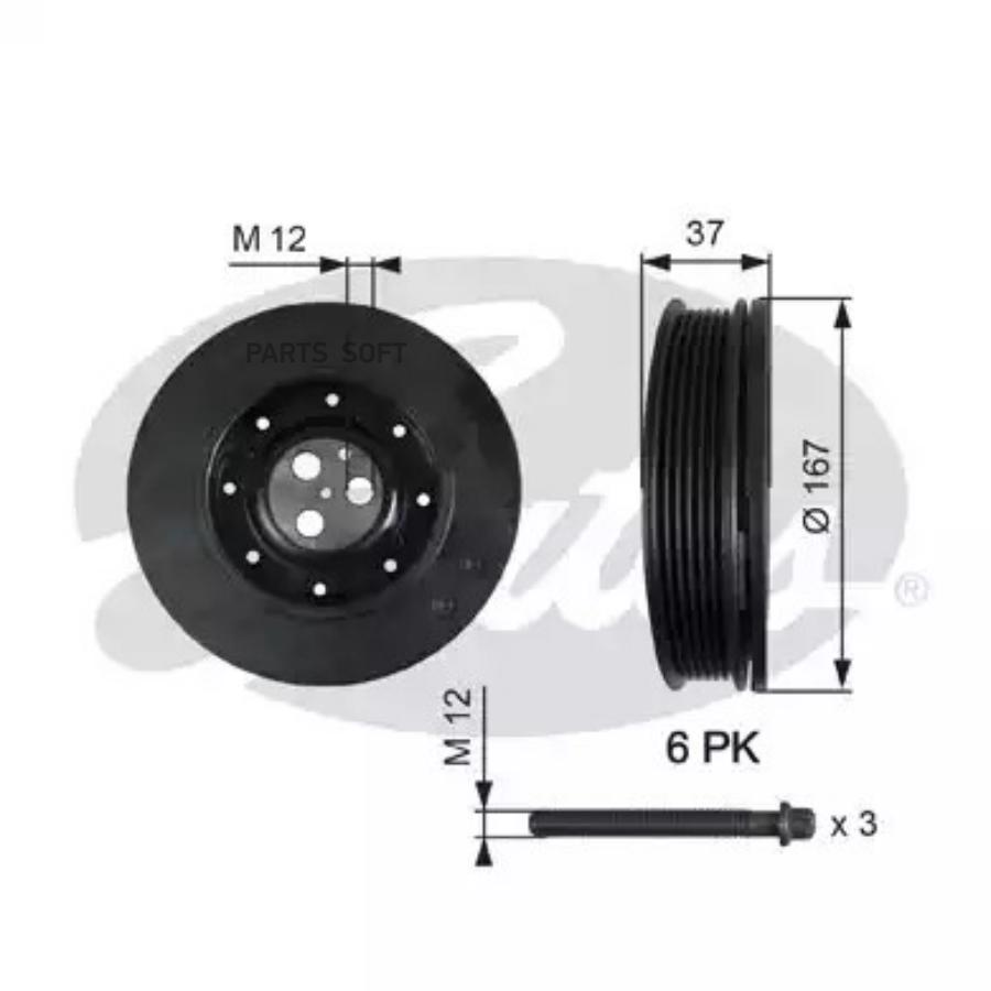 GATES Шкив коленвала GATES TVD1060A 19156₽