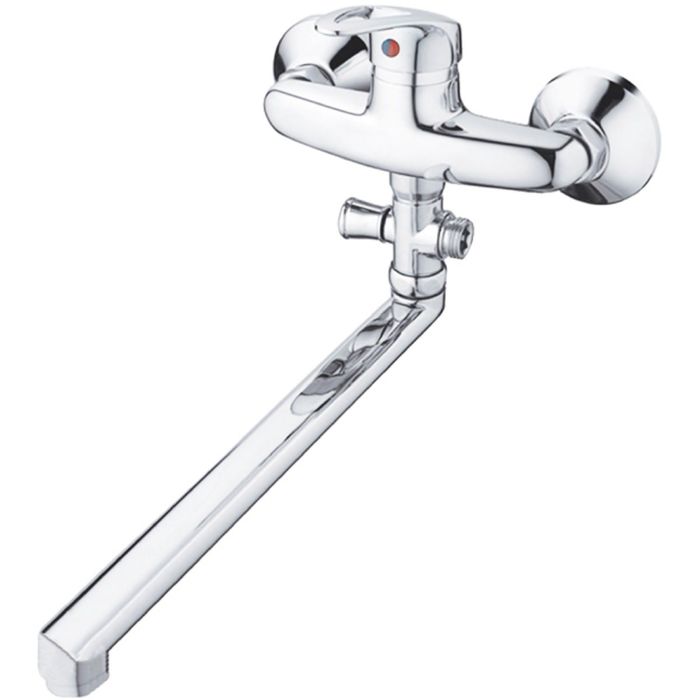 

Cмеситель для ванны Cron CN2139, длинный излив, переключатель в корпусе, хром, Серебристый