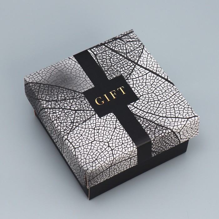 

Коробка складная Дарите Счастье Gift 12 x 12 x 6.5 см, Серый