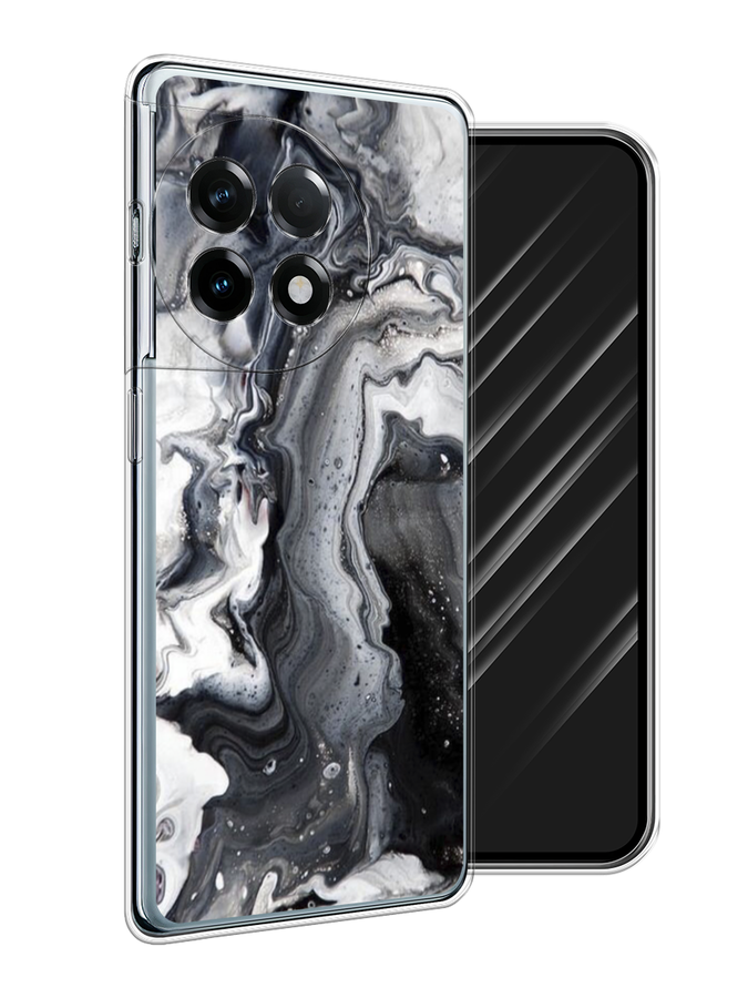 

Чехол Awog на OnePlus 11R/Ace 2 "Бело-черные сложные полосы", Серый;серебристый;белый, 154250-1