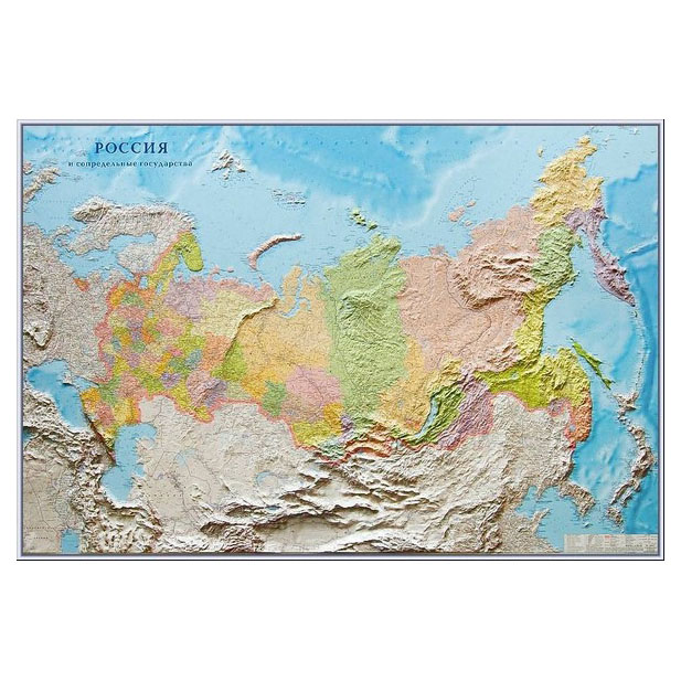 

Рельефная политико-административная карта РФ, арт. К16, 130*195 см