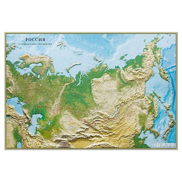 

Рельефная общегеографическая карта РФ, арт. К17, 130*90 см