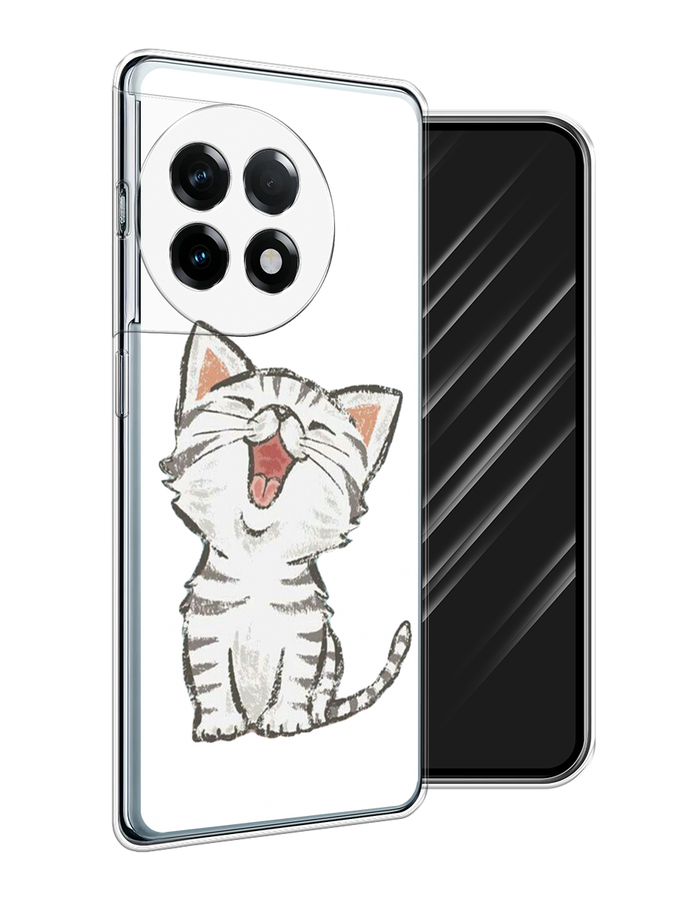 

Чехол Awog на OnePlus 11R/Ace 2 "Котенок рисованный", Серый;белый, 154250-1