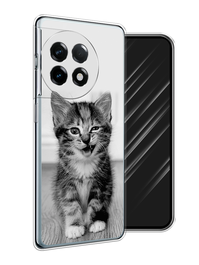 

Чехол Awog на OnePlus 11R/Ace 2 "Подмигивающий котенок", Черный;серый, 154250-1