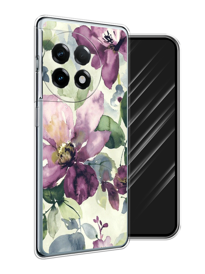 

Чехол Awog на OnePlus 11R/Ace 2 "Сиреневые цветы-акварель", Фиолетовый, 154250-1
