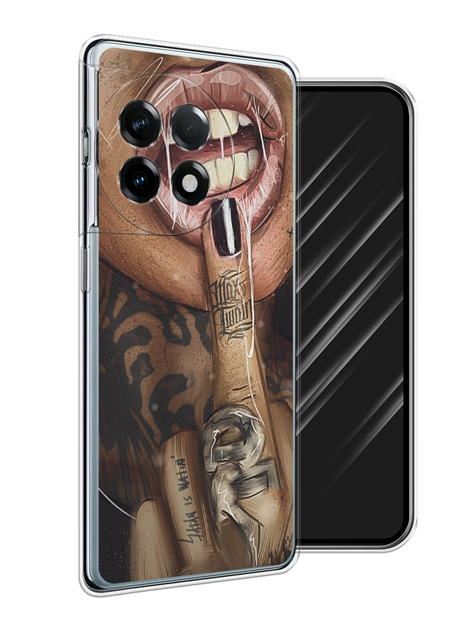

Чехол Awog на OnePlus 11R/Ace 2 "Девушка с татуировками", Бежевый;розовый;черный, 154250-1
