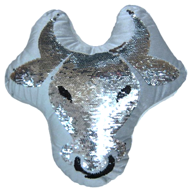 фото Подушка нтк бык 40 х 40 см полиэстер серебро