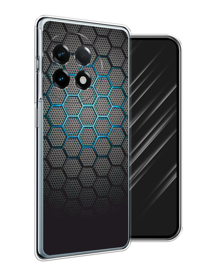 

Чехол Awog на OnePlus 11R/Ace 2 "Бирюзовые соты", Бирюзовый;синий;черный, 154250-1