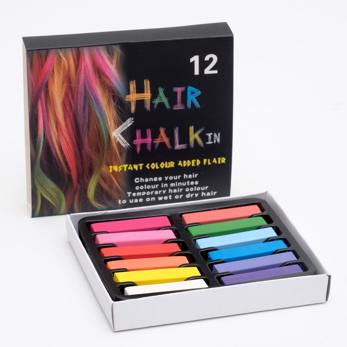 Мелки для волос Hair Chalkin 12 цветов мелки ные в ведерке 25 шт centrum