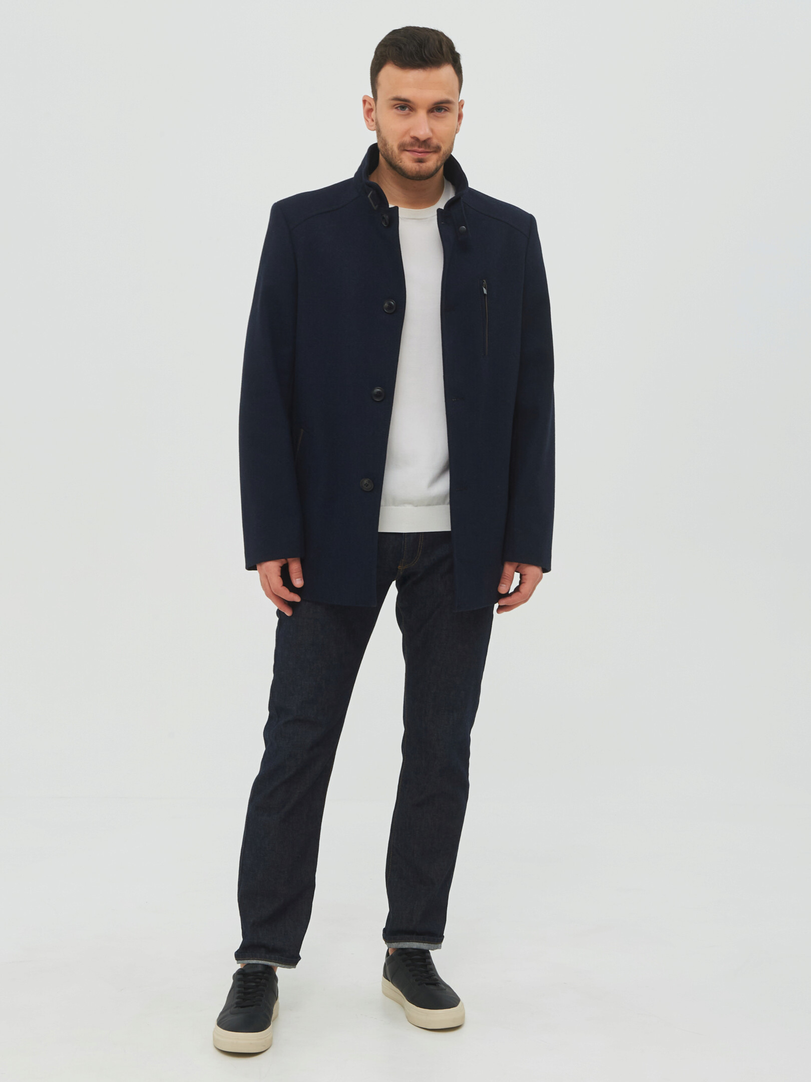 Пальто мужское КАЛЯЕВ 64031 синее 46 RU