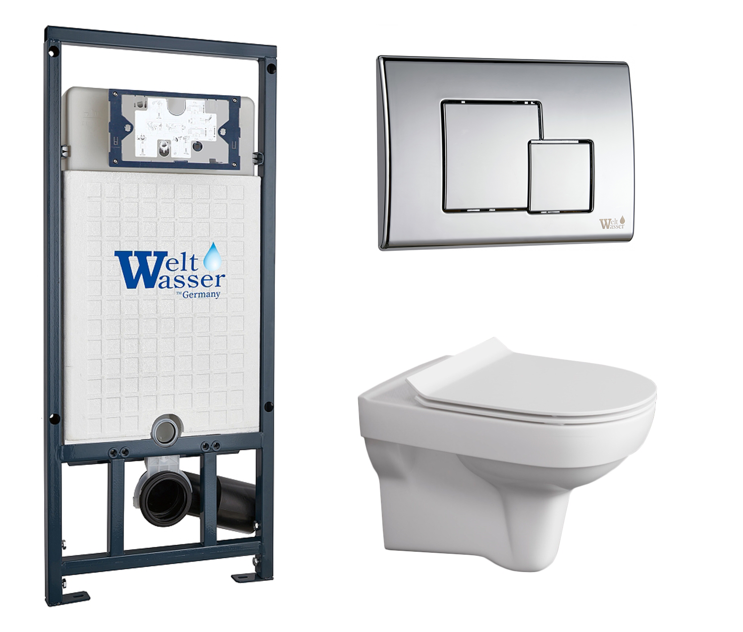 

Комплект: инсталляция WeltWasser Marberg 507 + унитаз City New clean on с кнопкой хром