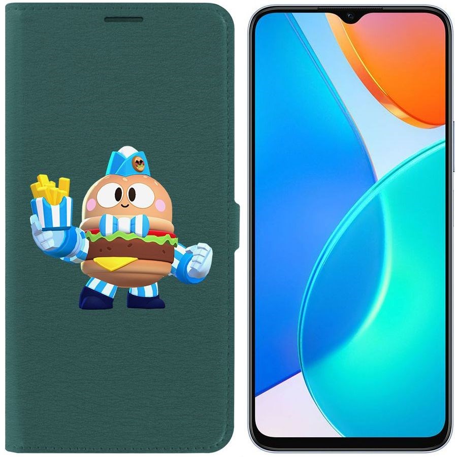 

Чехол-книжка Eco Book для Honor X6 Brawl Stars-Бургер Лу
