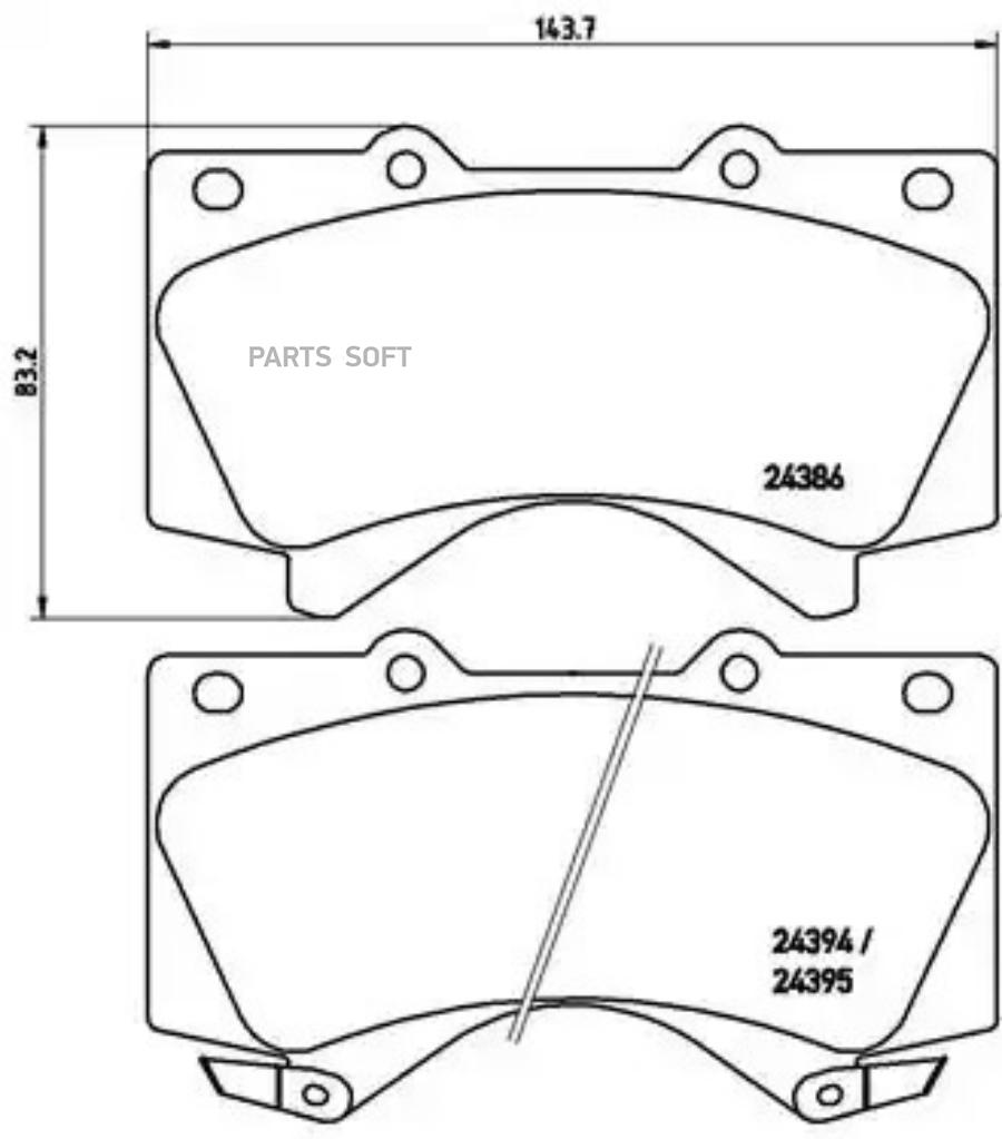 

Тормозные колодки brembo P83107