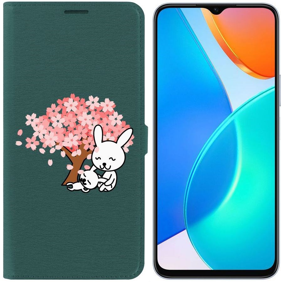 

Чехол-книжка Eco Book для Honor X6 Кролики, Зеленый